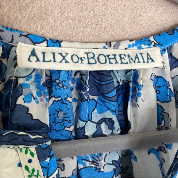 Alix of Bohemia 100% Silk Saranna Midi Dress-Women’s S-t Blue/White-Designer-NEW - Picture 7 of 12